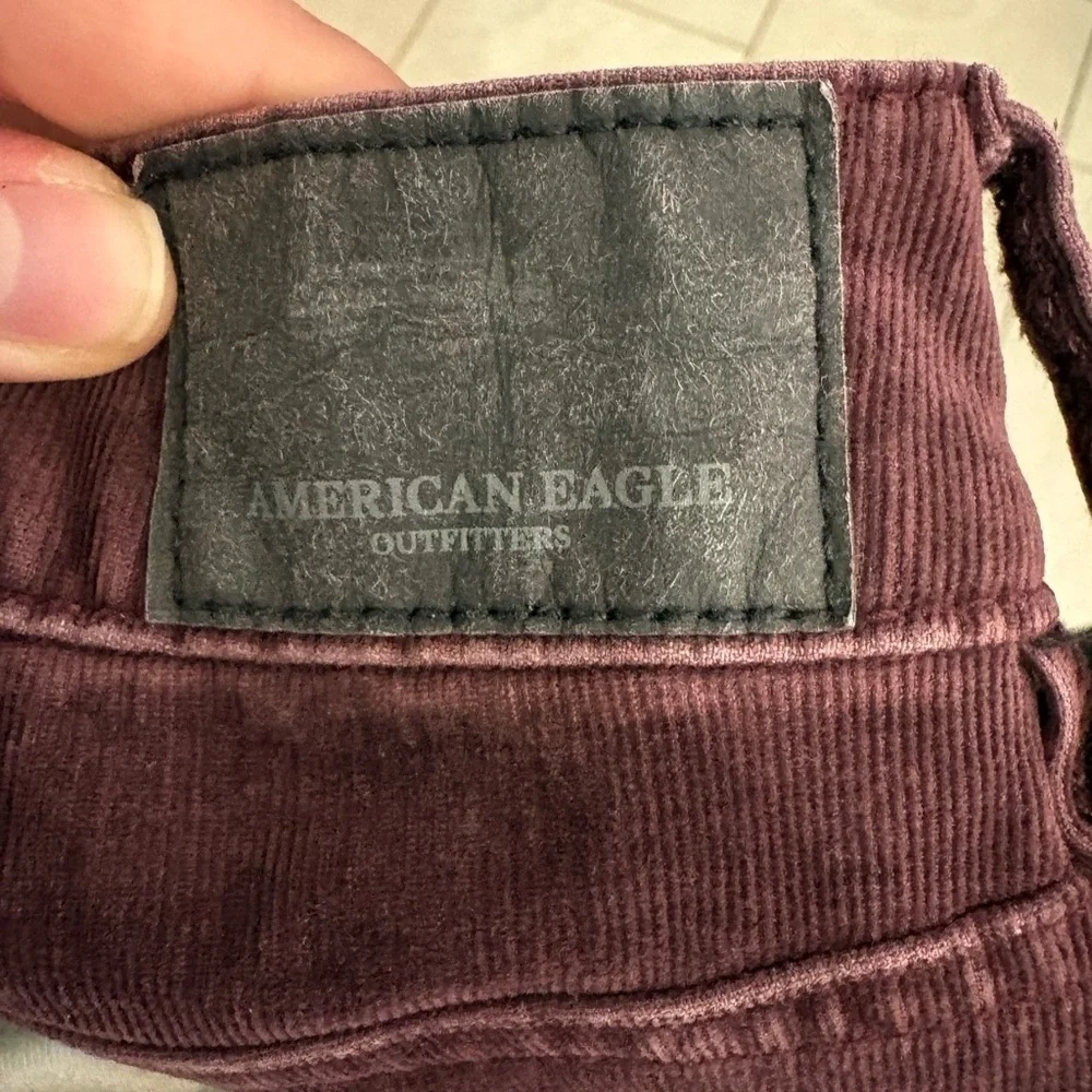 American Eagle Wine Red Corduroy Jeggings - Picture 7 of 9